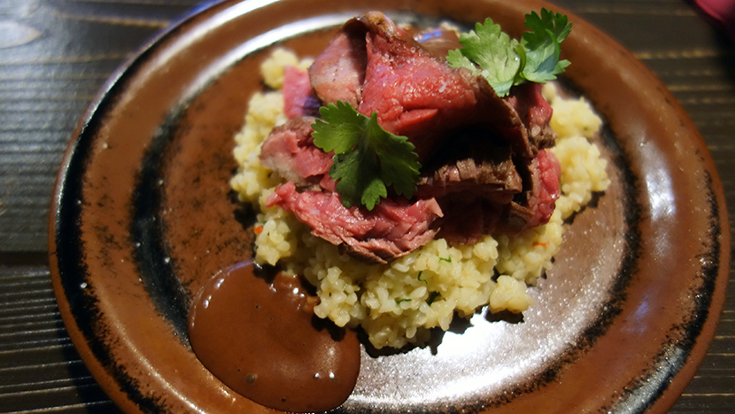 Ростбиф, булгур, шоколад