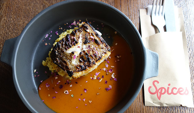 Палтус с ризотто